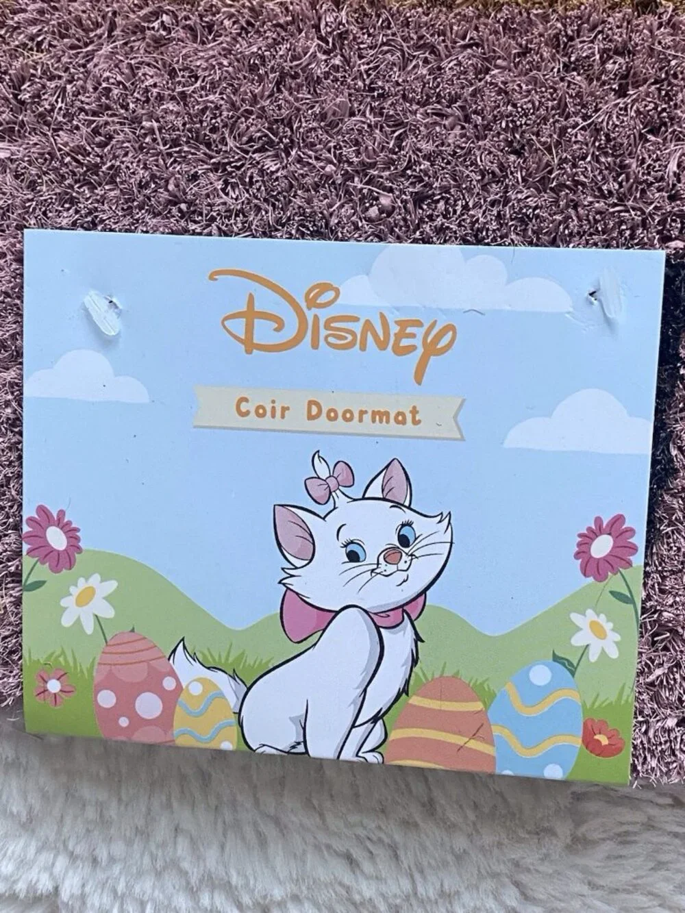 Disney The Aristocats Marie Butterfly Flower Coir Welcome Door Mat 18” X 28” NEW